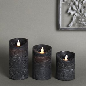 Набор свечей с имитацией пламени Ленорра Magic Flame 10-15 см, 3 шт, черные, с пультом управления Peha фото 5