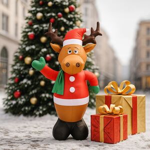 Надувная фигура Новогодний Олень 120 см с подсветкой