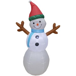 Надувная фигура Снеговик Тобиас в колпачке 120 см с подсветкой Peha фото 1