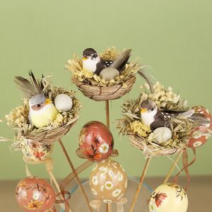 Набор украшений на палочке Пасхальные Гнездышки 35 см, 3 шт Kaemingk (Кейминг) фото 3