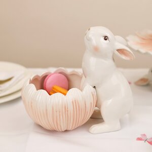 Керамический салатник Пасхальный Кролик - Rose Bunny 21*16 см Kaemingk фото 3