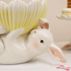 Керамический салатник Пасхальный Кролик - Yellow Bunny 19*18 см Kaemingk фото 4