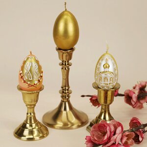 Пасхальная свеча Яйцо Golden 6 см Омский Свечной фото 2
