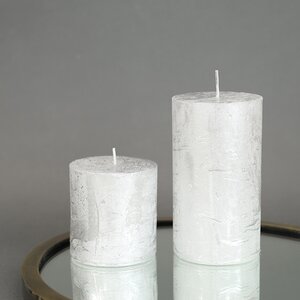 Декоративная свеча Металлик Миди 70*68 мм серебряная Kaemingk фото 2