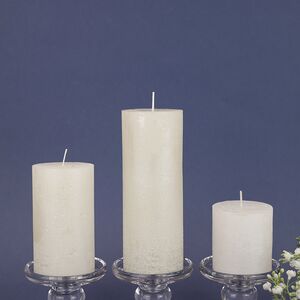 Декоративная свеча Металлик Гранд 180*68 мм белая Kaemingk (Кейминг) фото 2
