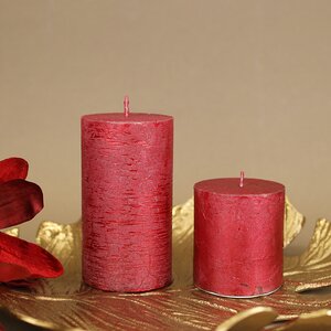 Декоративная свеча Металлик Макси 120*68 мм красная Kaemingk фото 3