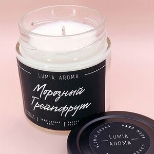 Ароматическая соевая свеча Морозный Грейпфрут 200 мл, 40 часов горения (Lumia Aroma, Россия). Артикул: la3110-06