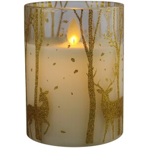 Светодиодная свеча в стакане Глория 10 см, на батарейках (Peha, Нидерланды). Артикул: MB-11100