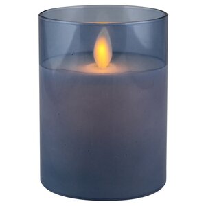 Светодиодная свеча с имитацией пламени Magic Flame в стакане 10 см голубая Peha фото 1