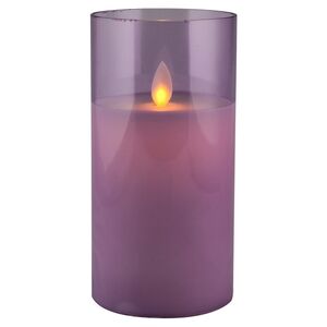 Светодиодная свеча с имитацией пламени Шанти в стакане 15 см лавандовая (Peha, Нидерланды). Артикул: MB-11610