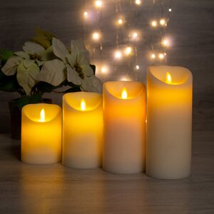 Светодиодная свеча с имитацией пламени 12.5 см, белая восковая, батарейка Peha фото 5