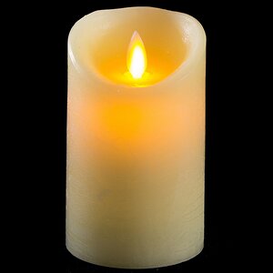 Светодиодная свеча с имитацией пламени 12.5 см, кремовая восковая, батарейка Peha фото 6