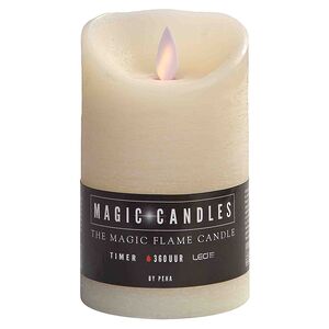 Светодиодная свеча с имитацией пламени 12.5 см, кремовая восковая, батарейка Peha фото 7