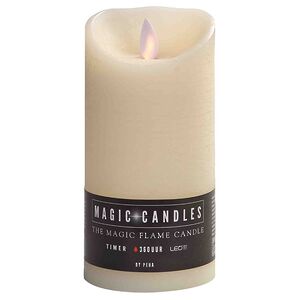 Светодиодная свеча с имитацией пламени 15 см, кремовая восковая, батарейка Peha фото 6