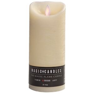 Светодиодная свеча с имитацией пламени 18 см, кремовая восковая, батарейка Peha фото 6