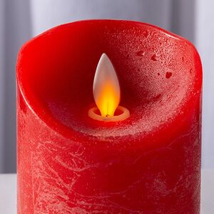 Светодиодная свеча с имитацией пламени 10 см, красная восковая, батарейка Peha (Пеха) фото 2