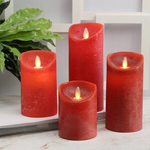 Светодиодная свеча с имитацией пламени 18 см, красная восковая, батарейка Peha фото 2