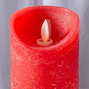 Светодиодная свеча с имитацией пламени 12.5 см, красная восковая, батарейка Peha фото 2