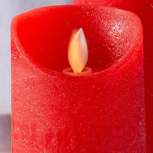 Набор восковых светодиодных свечей с имитацией пламени Magic Flame 11-15 см, 3 шт, с пультом, красные, на батарейках Peha фото 2