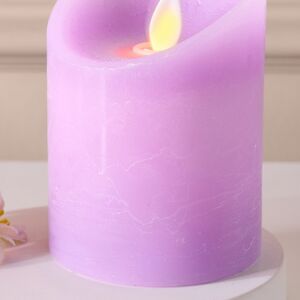 Светодиодная свеча с имитацией пламени 10 см, фиолетовая восковая, батарейка Peha (Пеха) фото 4