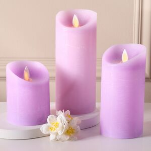Светодиодная свеча с имитацией пламени, фиолетовая восковая, батарейка