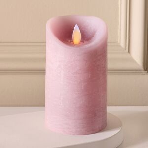 Светодиодная свеча с имитацией пламени 12.5 см, пудровая восковая, батарейка