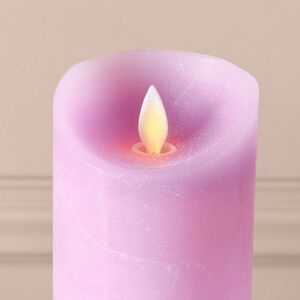 Светодиодная свеча с имитацией пламени 18 см, фиолетовая восковая, батарейка Peha фото 2