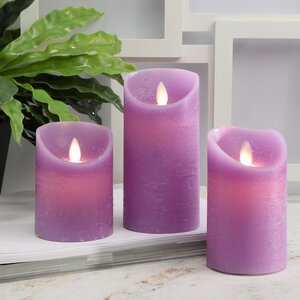 Набор свечей с имитацией пламени Magic Flame 10-15 см, 3 шт, с пультом управления, фиолетовые Peha фото 3