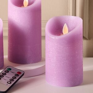 Набор свечей с имитацией пламени Шанти 10-15 см, 3 шт, с пультом управления, фиолетовые Peha (Пеха) фото 5
