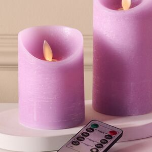 Набор свечей с имитацией пламени Шанти 10-15 см, 3 шт, с пультом управления, фиолетовые Peha (Пеха) фото 2