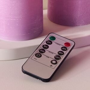 Набор свечей с имитацией пламени Шанти 10-15 см, 3 шт, с пультом управления, фиолетовые Peha (Пеха) фото 3