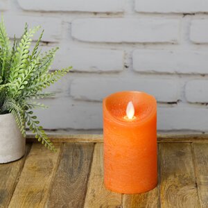 Светодиодная свеча с имитацией пламени 12.5 см, оранжевая восковая, батарейка Peha фото 6