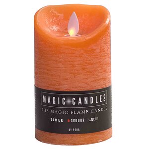 Светодиодная свеча с имитацией пламени 12.5 см, оранжевая восковая, батарейка Peha фото 8