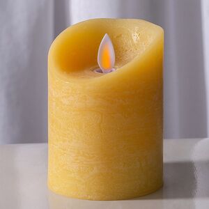 Светодиодная свеча с имитацией пламени 10 см, желтая восковая, батарейка Peha фото 1