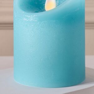 Светодиодная свеча с имитацией пламени 10 см, голубая восковая, батарейка Peha (Пеха) фото 3