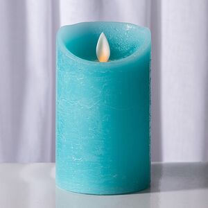 Светодиодная свеча с имитацией пламени Линдис 12.5 см, голубая восковая, батарейка (Peha, Нидерланды). Артикул: MB-20220