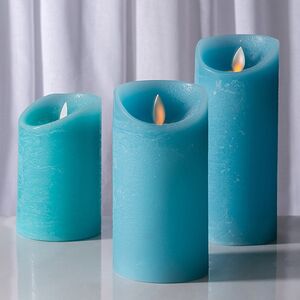 Светодиодная свеча с имитацией пламени Линдис голубая