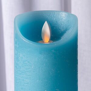 Светодиодная свеча с имитацией пламени Линдис 18 см, голубая, батарейка Peha фото 2