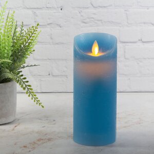 Светодиодная свеча с имитацией пламени Линдис 18 см, голубая, батарейка Peha фото 5