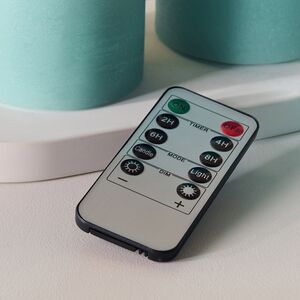 Набор свечей с имитацией пламени Ленорра Шанти 10-15 см, 3 шт, бирюзовые, с пультом управления Peha (Пеха) фото 3