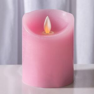 Светодиодная свеча с имитацией пламени 10 см, розовая восковая, батарейка (Peha, Нидерланды). Артикул: MB-20259