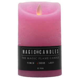 Светодиодная свеча с имитацией пламени 12.5 см, розовая восковая, батарейка Peha фото 5