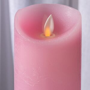 Светодиодная свеча с имитацией пламени 12.5 см, розовая восковая, батарейка Peha (Пеха) фото 2