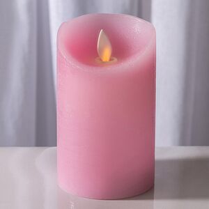 Светодиодная свеча с имитацией пламени 12.5 см, розовая восковая, батарейка (Peha, Нидерланды). Артикул: MB-20260