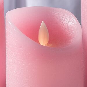 Набор свечей с имитацией пламени Ленорра Шанти 10-15 см, 3 шт, розовые, с пультом управления Peha (Пеха) фото 2