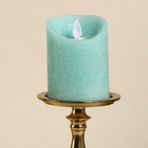 Светодиодная свеча с имитацией пламени 10 см, мятная восковая, батарейка Peha фото 2
