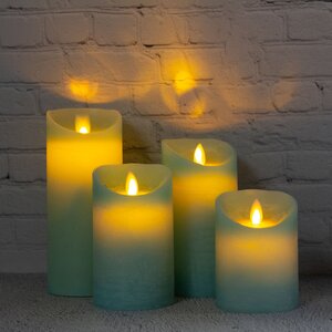 Светодиодная свеча с имитацией пламени 10 см, мятная восковая, батарейка Peha фото 8