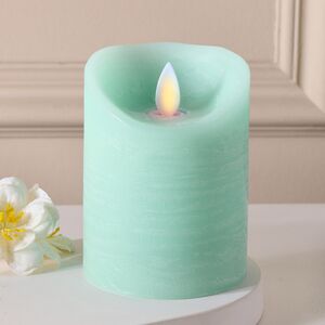 Светодиодная свеча с имитацией пламени 10 см, светло-мятная восковая, батарейка (Peha, Нидерланды). Артикул: MB-20269