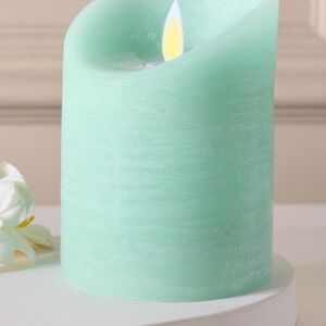 Светодиодная свеча с имитацией пламени 10 см, светло-мятная восковая, батарейка Peha (Пеха) фото 4