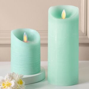 Светодиодная свеча с имитацией пламени, мятная восковая, батарейка